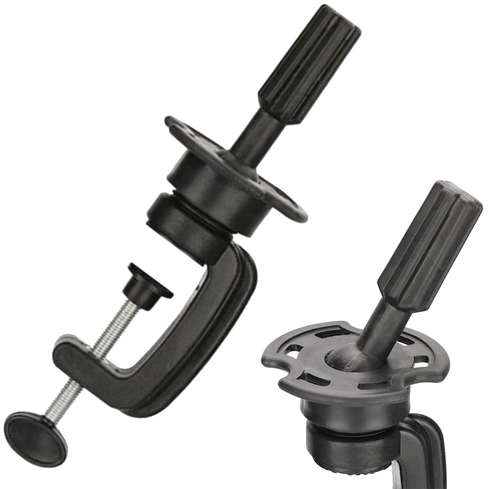 Mannequin Training Head Clamp/Stand Wig Holder Stand Desk Table Clamp Cosmetology Holding for Hairdressing Canvas Clamp, Black, 25*7.5cm