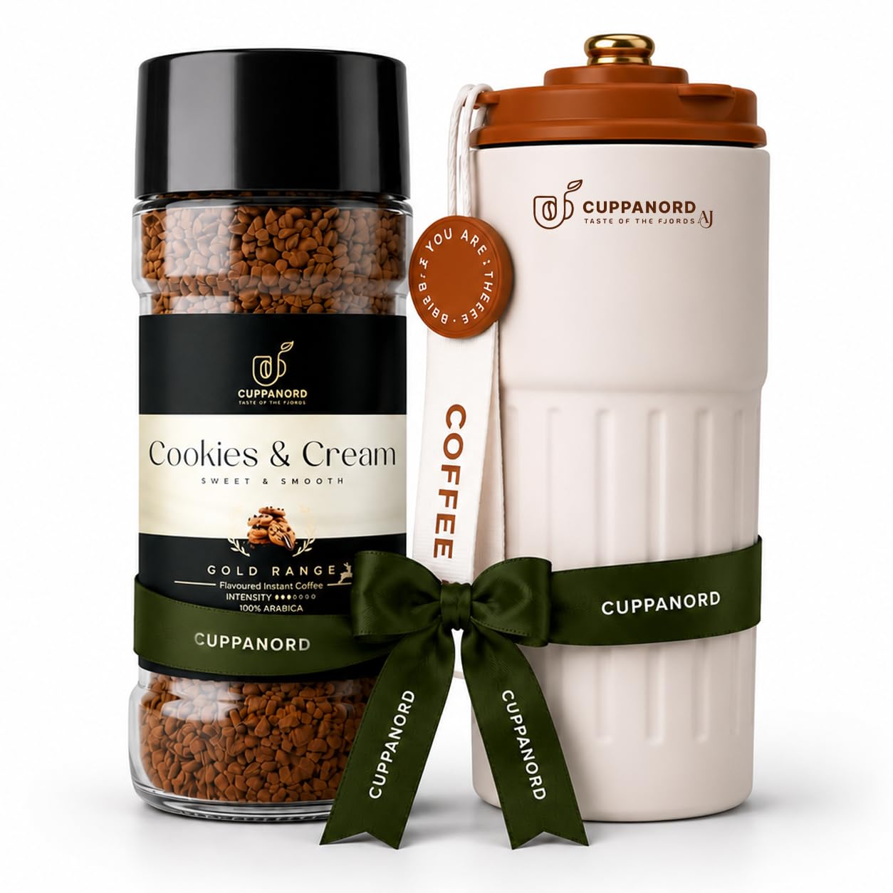 Cuppanord Cookies & Cream Flavoured Freeze Dried Instant Coffee (100g) + FREE Smart LED Temperature Display Vacuum Mug (460ml) | Premium Instant Coffee | Rich Creamy Café Style | Hot & Cold Coffee-image-35