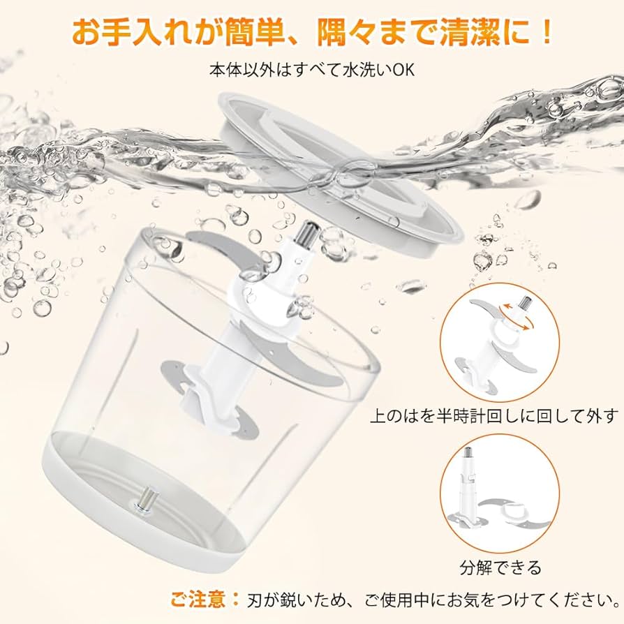 Amazon.co.jp: フードプロセッサー 350Wハイパワー 1台5役 みじん切り