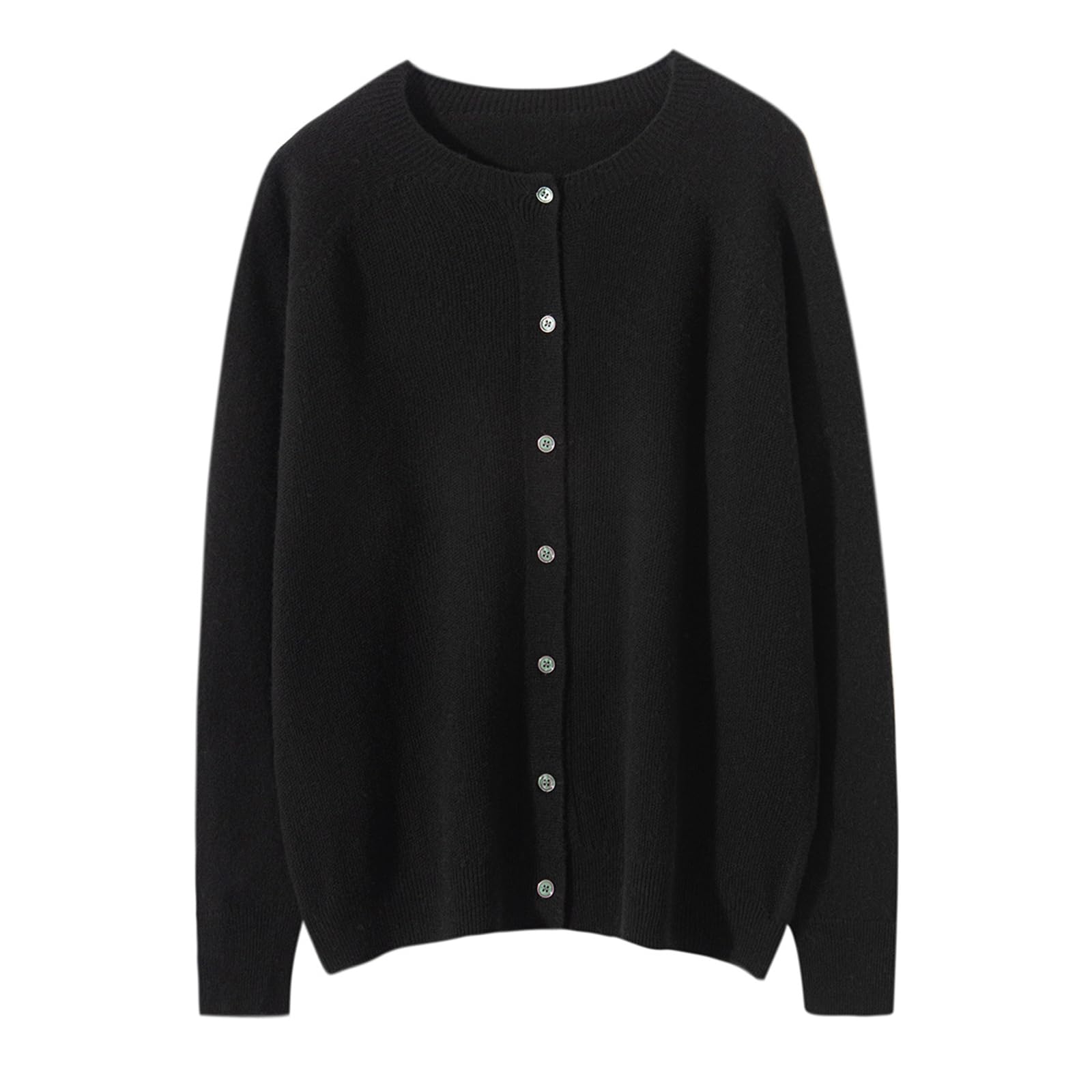 Womens 100 Merino Wool Cardigan Sweater Crew Neck Long Sleeve Knit Casual Button Down Lightweight Tops Outwear