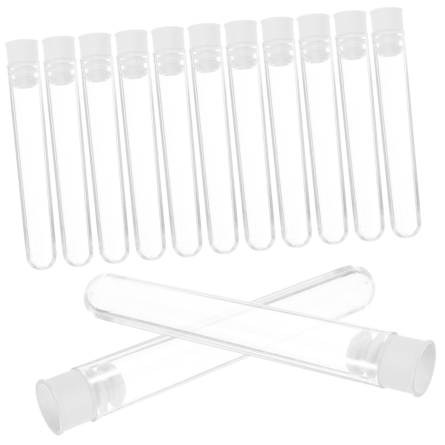 250piezas Probetas De Plástico Transparentes Tapas Para Experimentos Científicos y Fiestas Infantiles Tubos De Ensayo Portátiles Para Niño Niña