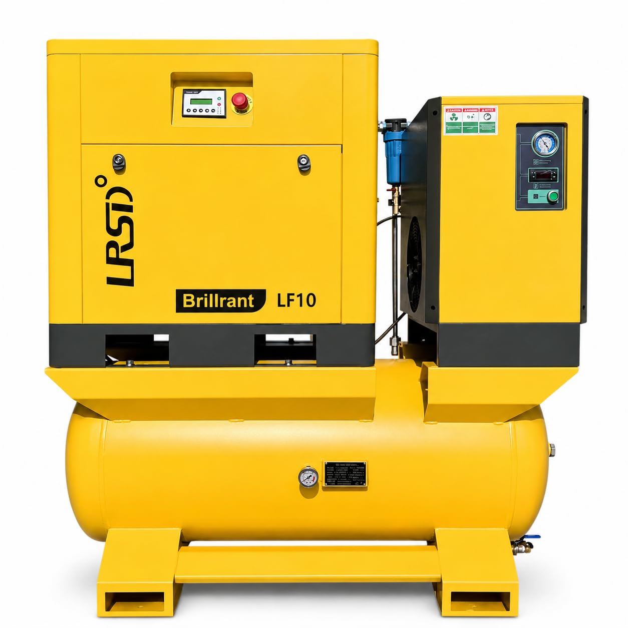All In One Screw Air Compressor 10HP 230V/3Ph 37CFM 125psi 80Gal TANK