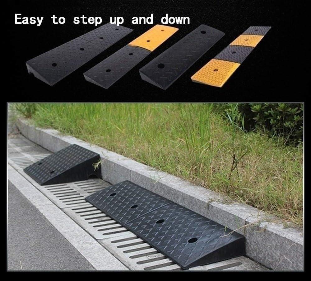Rubber Curb Ramp Heavy Duty Loading Rubber Curb Ramps 3 Tons Driveway Ramp Car Slope Ramp for Loading Dock Bike Vehicle Warehouse (Size : 100 * 25 * 4CM) (One Color