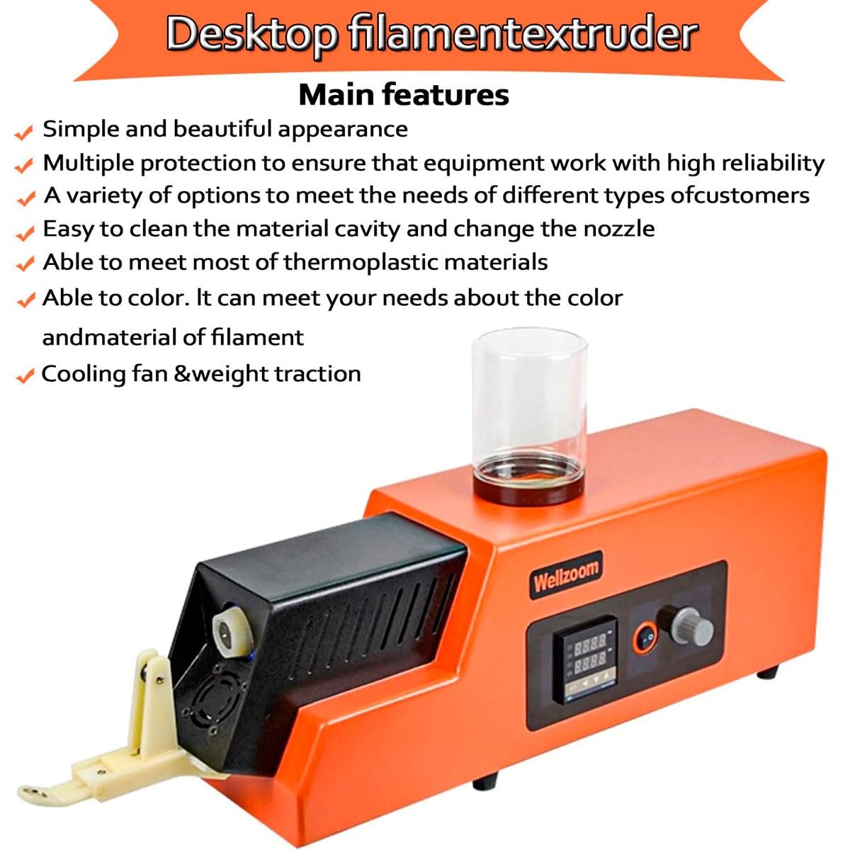 Amazon.co.jp: 3Dプリンターフィラメント押し出し機、120Wフィラメント