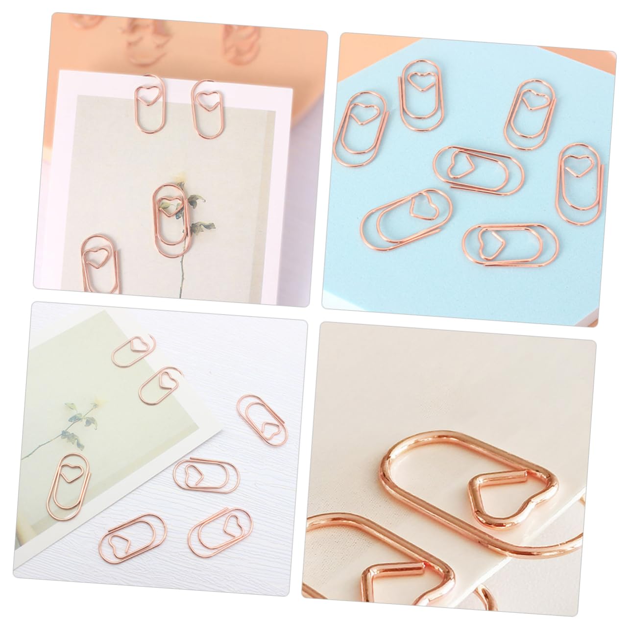 OSALADI 4 Set Graffette Metalliche Clip Per Documenti E Creative Per Ufficio E Scuola Per Note E Foto Confezione 200 Pezzi * 4