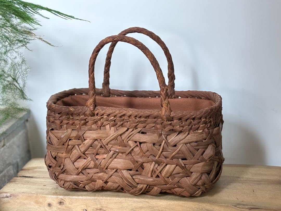 山葡萄 かご 乱れ編み 籠 職人の手作り手提げ 内布あり 山葡萄 かご 乱れ編み 籠 職人の手作り手提げ 内布あり 山葡萄 かご