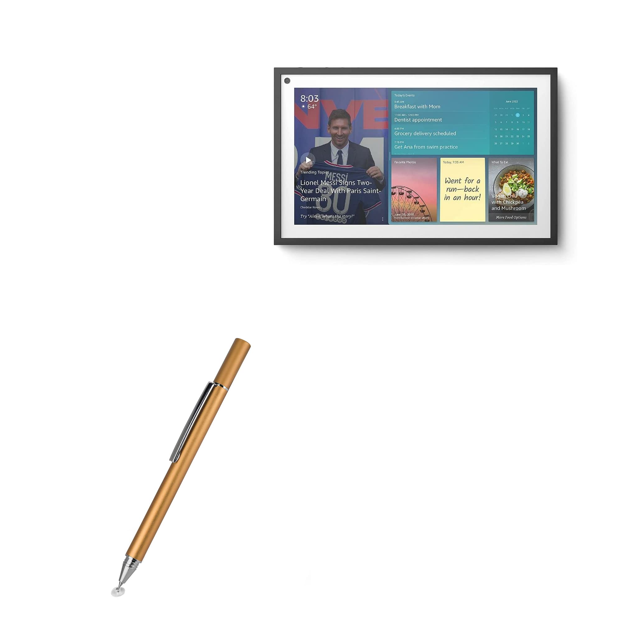 BoxWave Stylus Pen Compatible with Amazon Echo Show 15 - FineTouch Capacitive Stylus, Super Precise Stylus Pen for Amazon Echo Show 15 - Champagne Gold