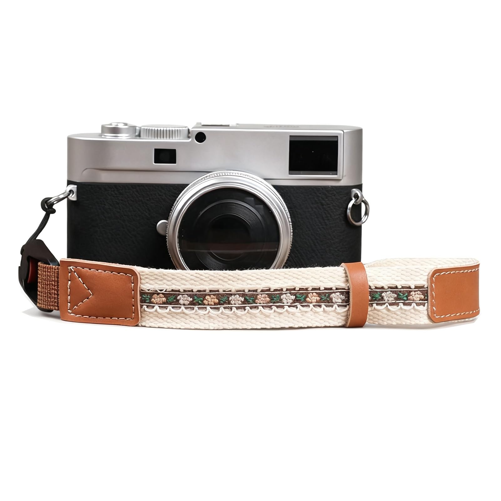 Flyiodfcxv Brown Camera Strap, Cotton Camera Wrist Strap With Leather Adjustable Ring, Soft For Photography, Lightweight