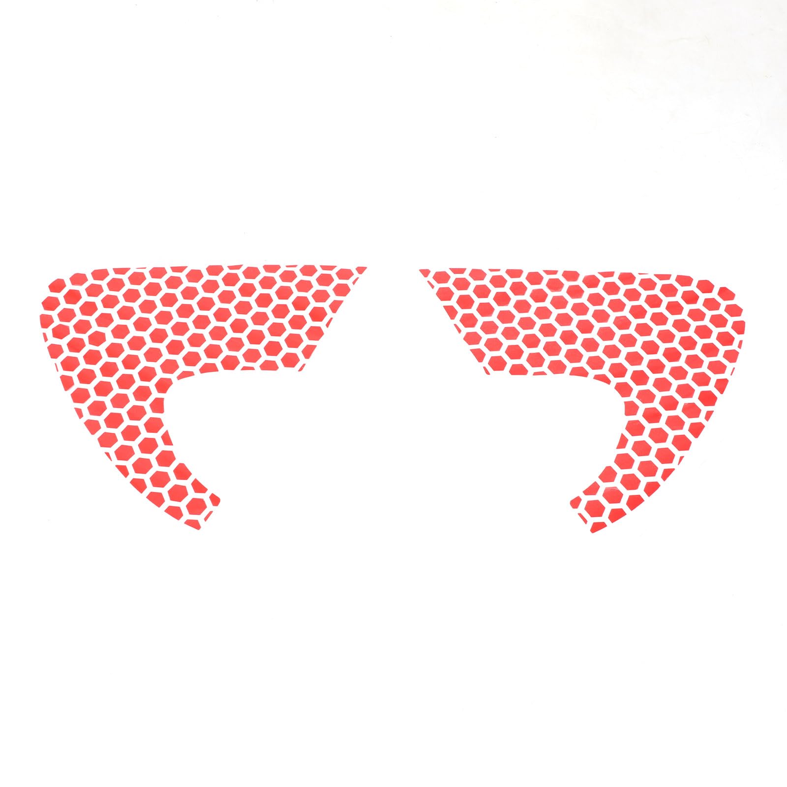 Adhesivos decorativos de cubierta de triángulo para puerta y ventana de auto, adecuados para: SEAT Leon 2008 2009 2010 2011 2012, gran patrón de panal para ventana trasera triangular de auto (rojo