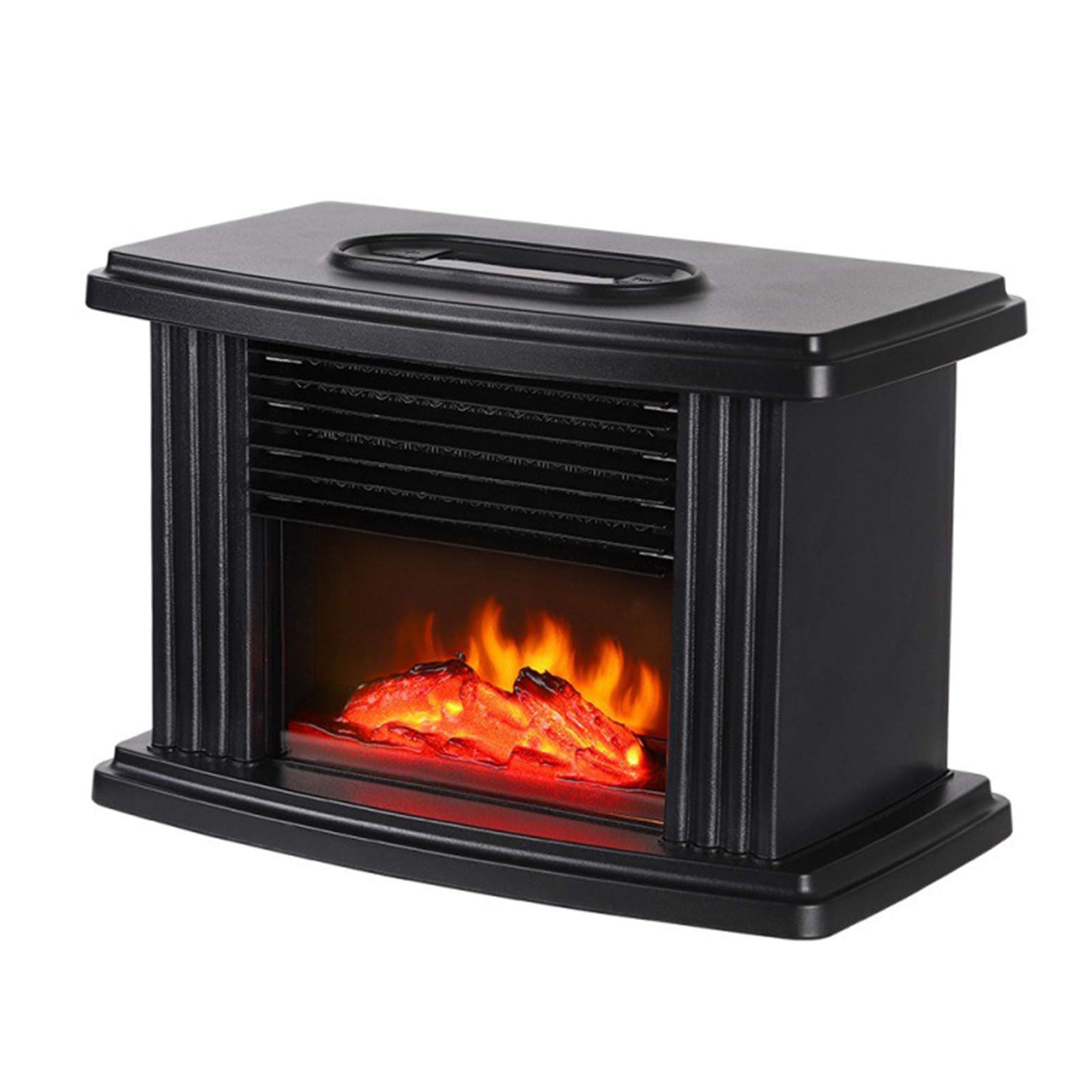 Electric Fireplace Stove Freestanding Fireplace Heater with Realistic Flame Heater for Indoor Space Remote Control Portable Overheating Safety System 2 Gears Adjustable