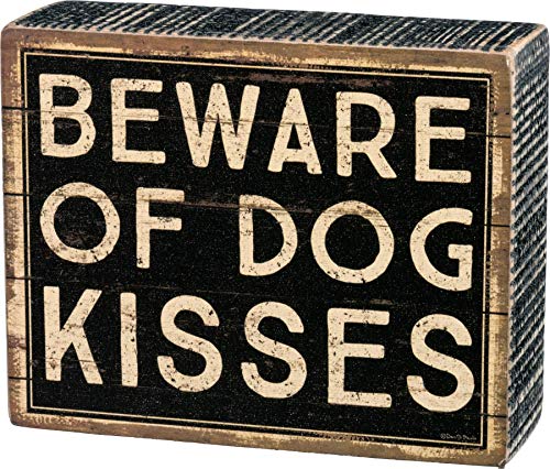 Primitives-by-Kathy-33720-Classic-Box-Sign-Beware-of-Dog-Kisses Primitives by Kathy 33720 Classic Box Sign Beware of Dog Kisses