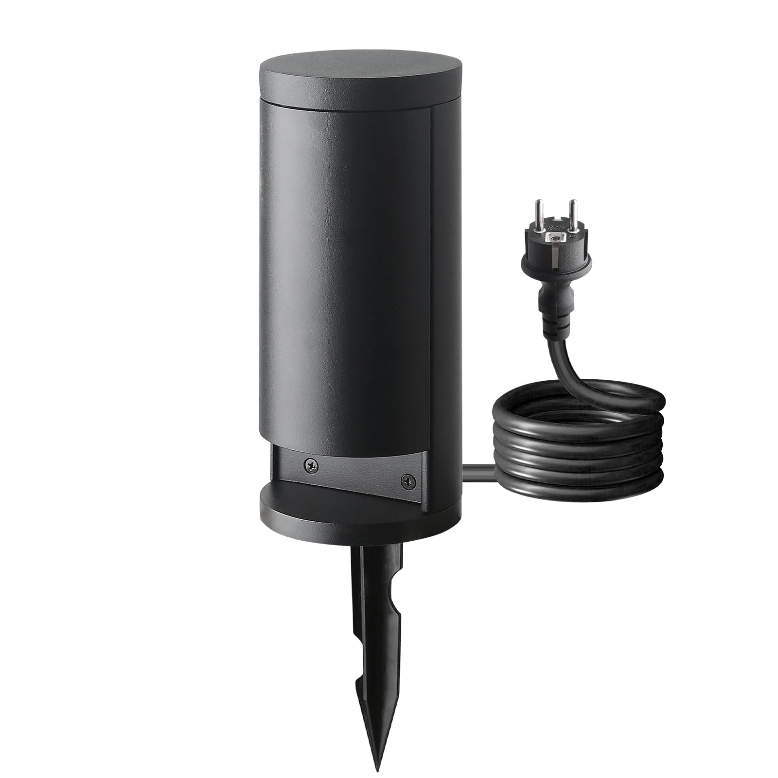 Garten Steckdosensäule Granit-Optik mit 4-Fach Steckdosen un