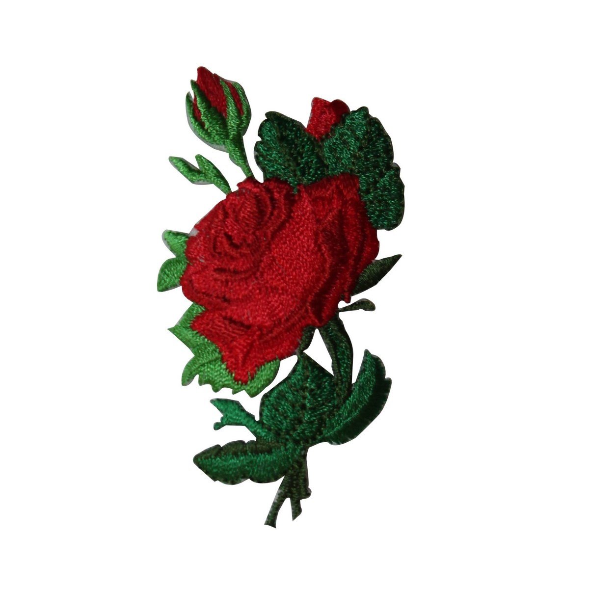 ID 6680 Red Rose Flower Buds Patch Garden Love Plant Embroidered Iron On Applique