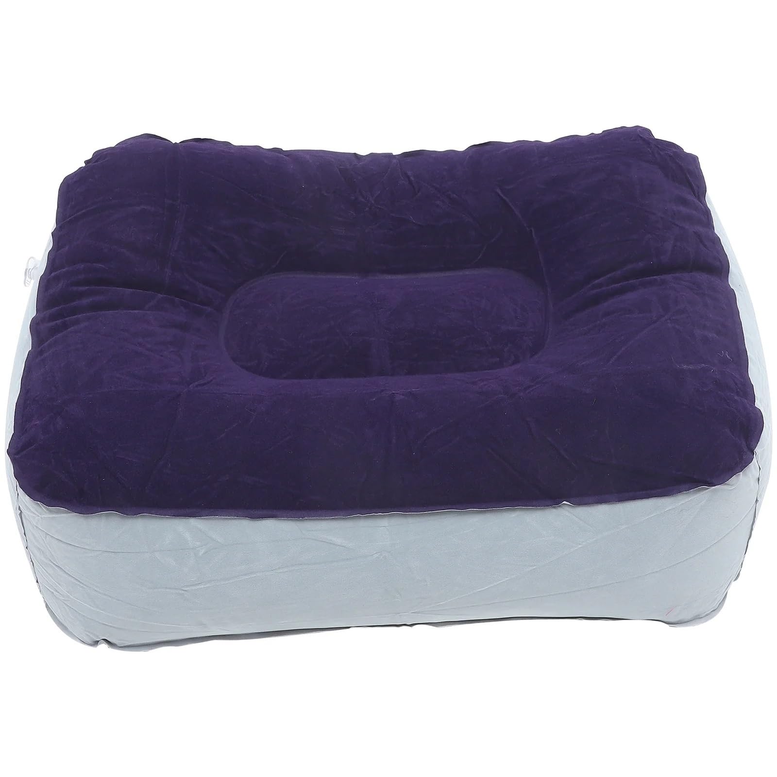 Reposapiés de avión, reposapiés inflable, almohada Camping, viaje(Purple)