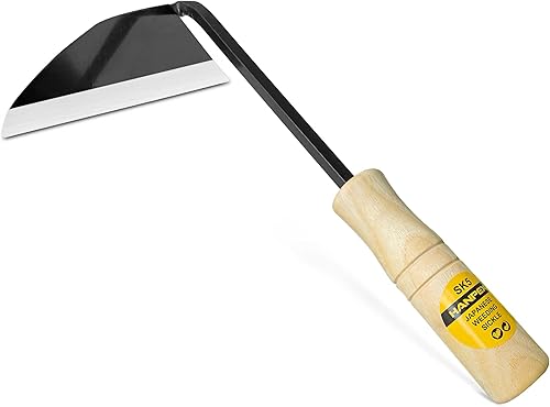 Hanpex - Herramientas de jardinería de hoja ancha - Azadas de mano de alta calidadhoz de deshierbe tienen un borde muy afilado para un trabajo rápido