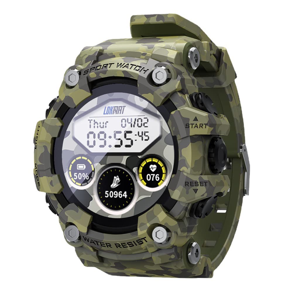 Sport all'aria aperta Smart Watch Touch Screen Fitness Orologio da polso Impermeabile multifunzione Bluetooth Activity Tracker Contapassi Sonno Cardiofrequenzimetro Orologi per IOS Android (Verde)