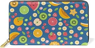 Fresco Frutto Divertente Portafoglio Uomo con Zip Portamonete Pochette in Pelle Telefono Cellulare Borsello Porta Carte di Credito per Donna Telefono Ragazza