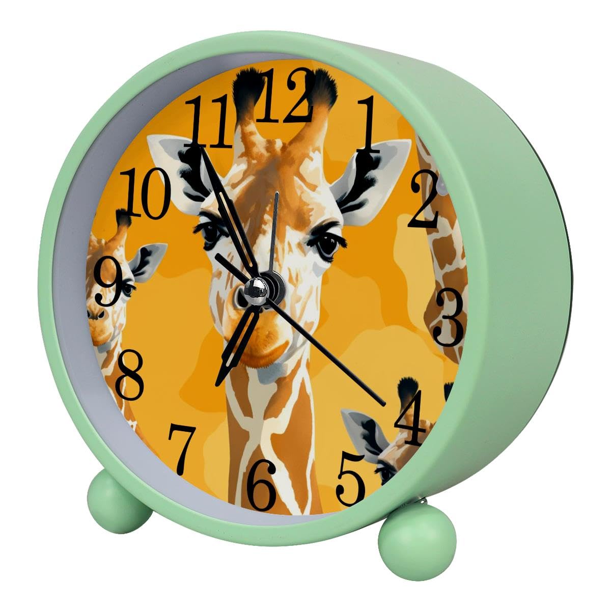 Luoweisi Alarm Clock Giraffes, Silent Non-Ticking with Night Light