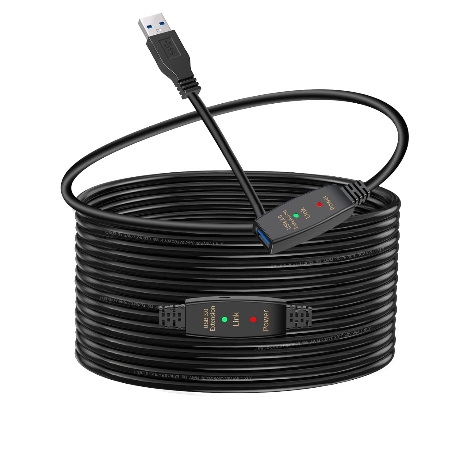 LDKCOK Active USB 3.0 Extension Cable 50ft Male to Female Extender