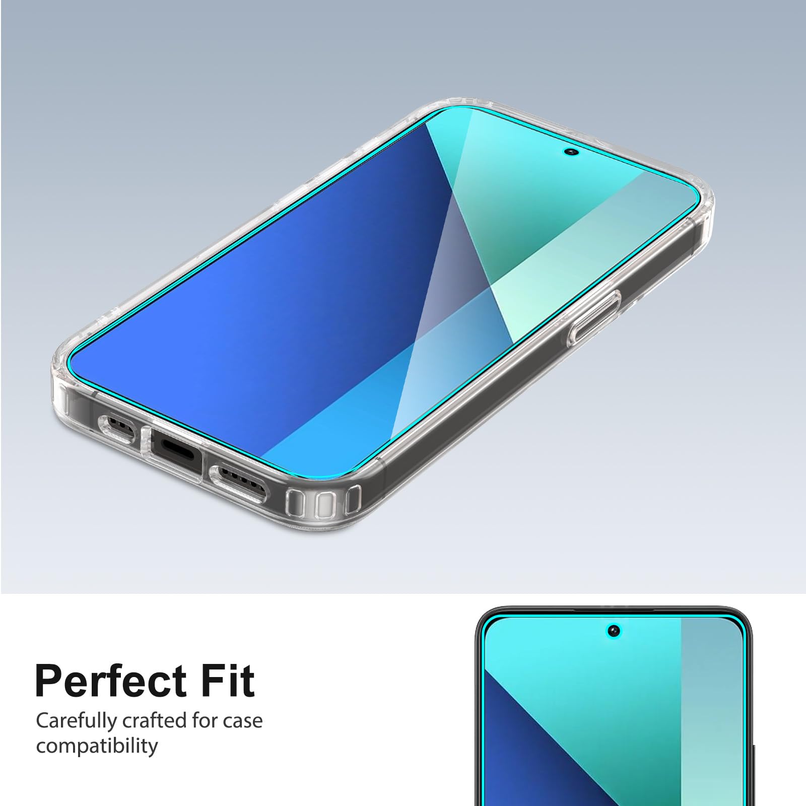 SPARIN Verre Trempé Pour Xiaomi Redmi Note 13 et Note 13 Pro 4G/5G (PAS Pro+) 6,67 Pouces, 3 Pièces Protection écran sans Bulles, 2.5D Vitre Protecteur, HD