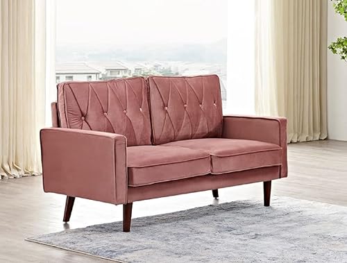 Miniatura 6 de Container Furniture Direct S5739N - Sofá de terciopelo copetudo de estilo moderno para sala de estar con tapicería de tela suave y marco de madera