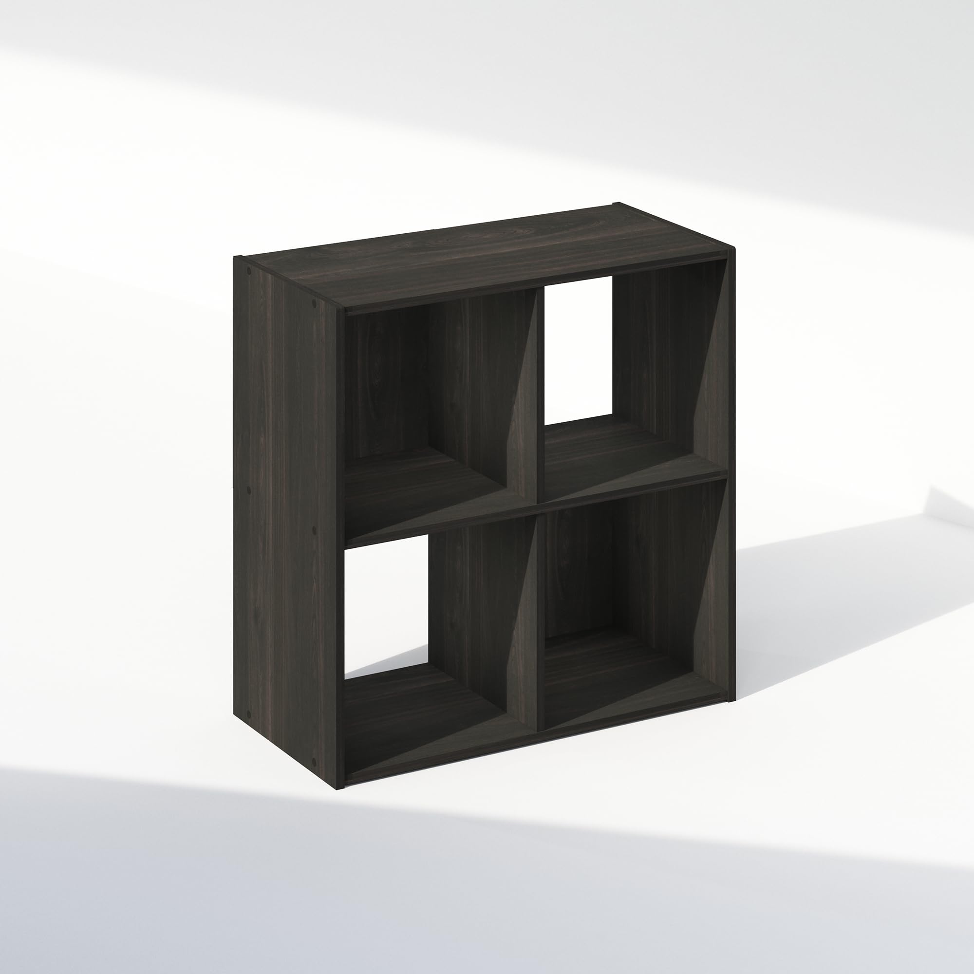 Furinno Pelli Cubic Mobile Portaoggetti, Libreria, Scaffale, 4 Cubi, Espresso