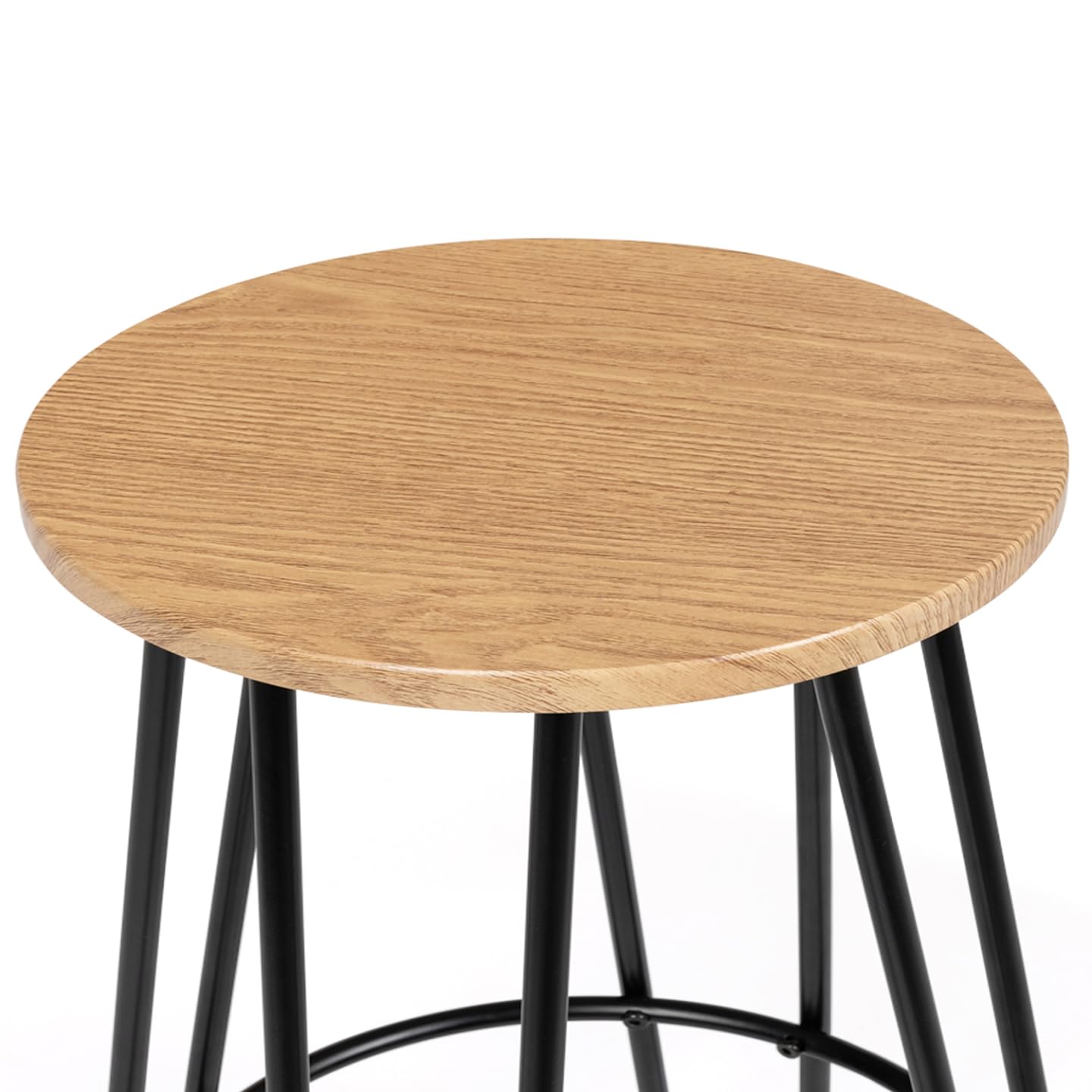 IDMarket Dublin - Juego de 2 taburetes de bar redondo con asiento de diseño industrial