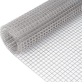 Hardware Cloth Wire Fence Roll, 30CM X 6M Galvanized Garden Fence Chicken Wire Mesh Roll Welded Mesh for Poultry Netting Cage Garden Protection Plants Supports