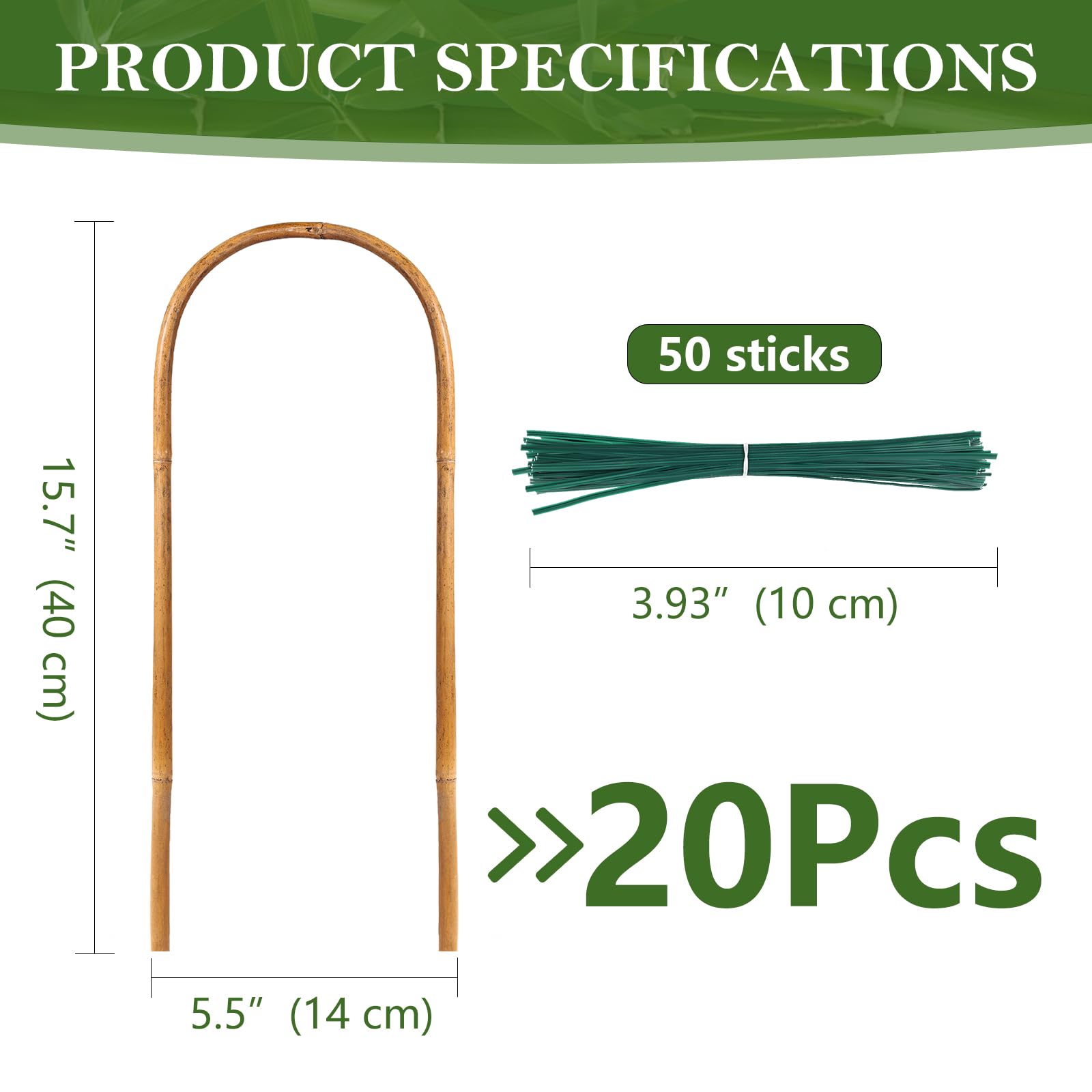 Amazon.com : Hanaruer 20 Pack Bamboo Trellis, Natural Bamboo