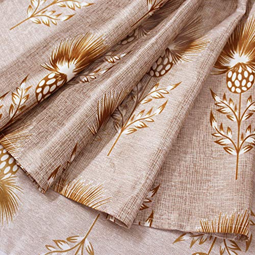 Image of Queenzliving Secret Linen Curtain, Long Door 9 feet- Pack of 2, Brown