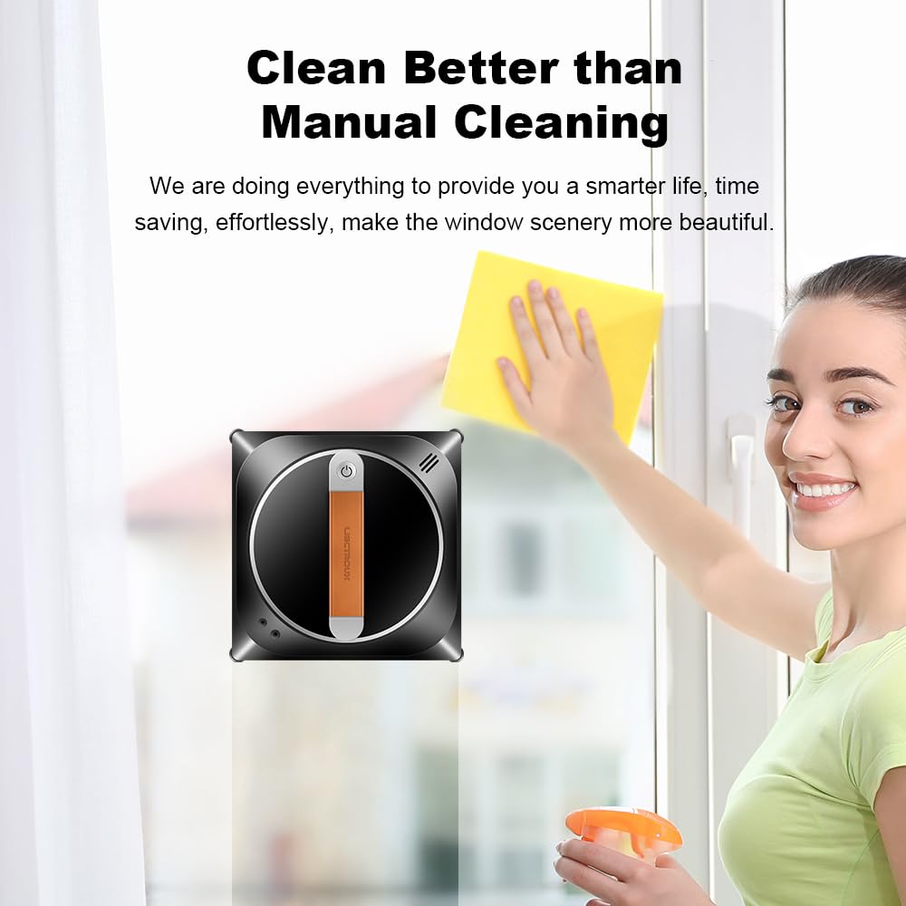 LIECTROUX YW910 robot do czyszczenia okien, podwójny spryskiwacz wodny, inteligentny mop do szyb na mokro, odkurzacz podłogowo-okienno-ścienny, praca bez krawędzi, trasa z mapowaniem AI, aplikacja i