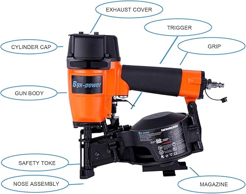 Miniatura 3 de Pistola de clavos para techos, clavadora de techo CN45N de 15 grados de 34 pulgadas a 1-34 pulgadas, 120 clavos de bobina de capacidad de carga