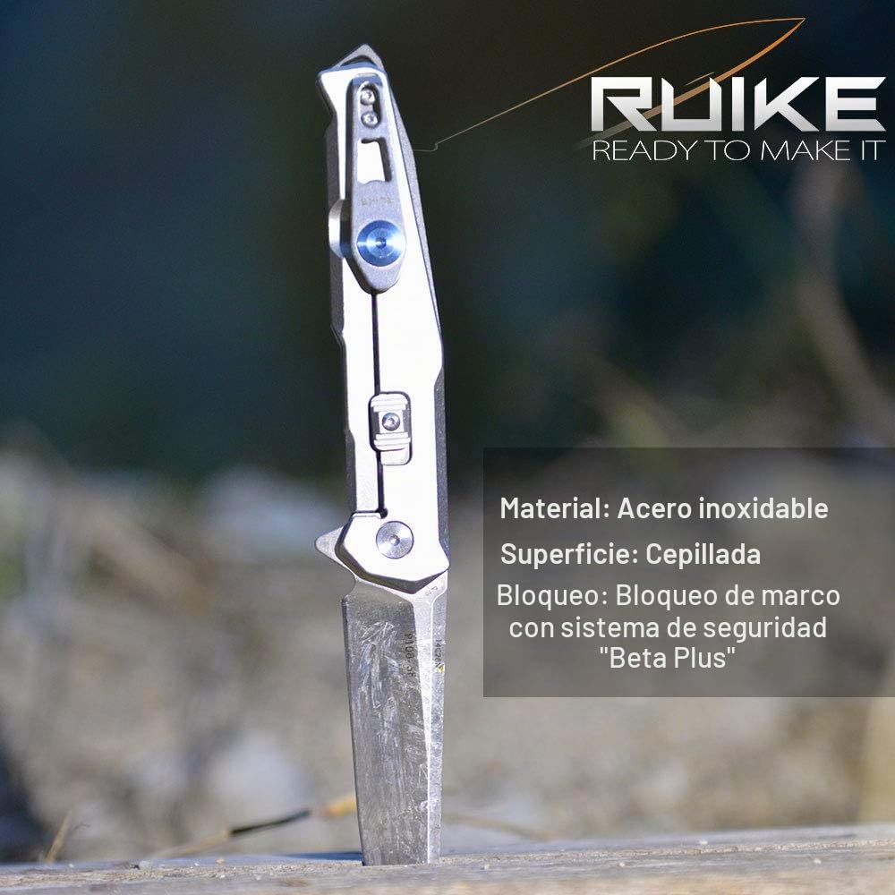 RUIKE P108 Framelock & betaplus Lock Cuchillo Unisex, Gris
