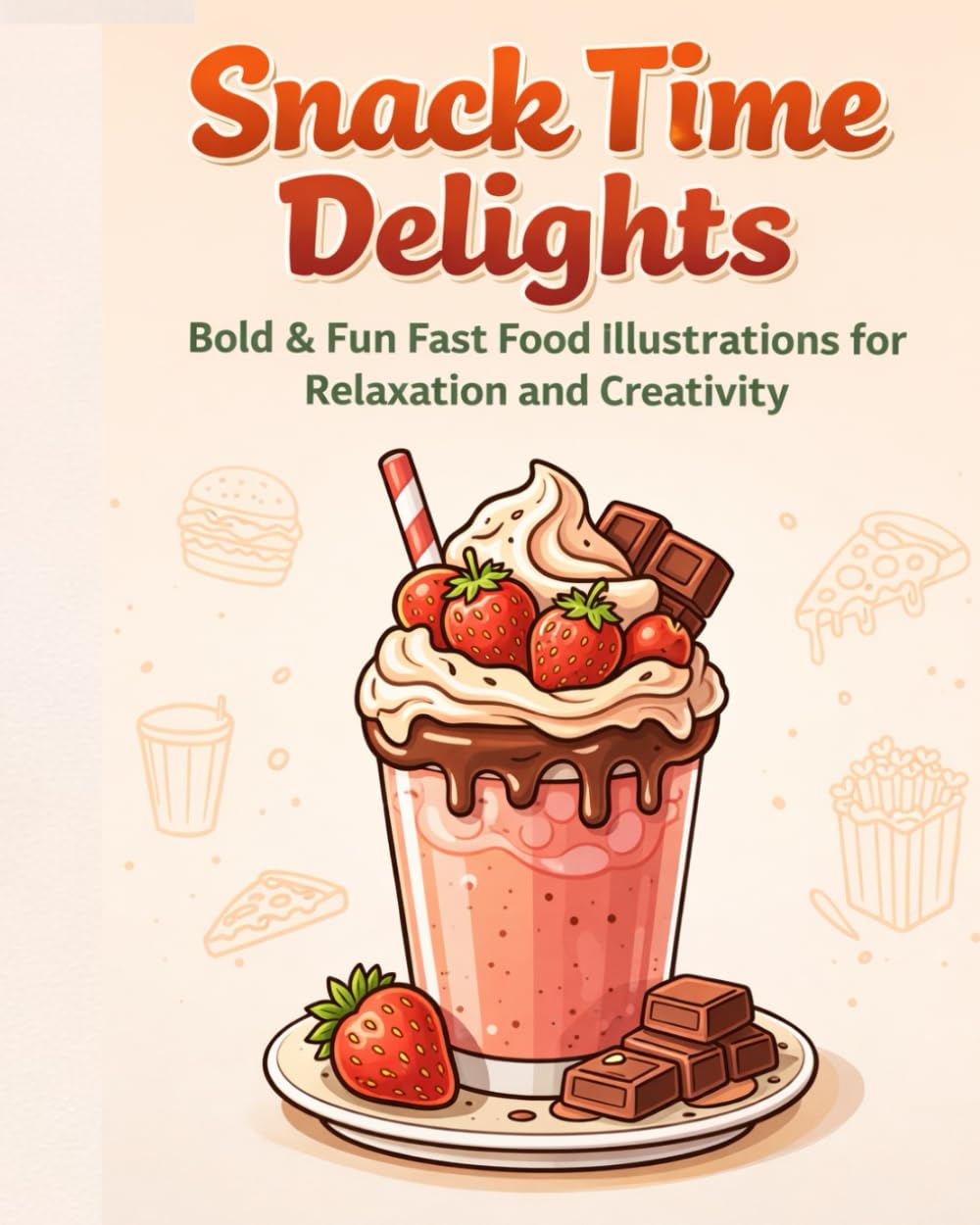 Snack Time Delights: Bold & Fun Fast Food Illustrations for Relaxation and Creativity