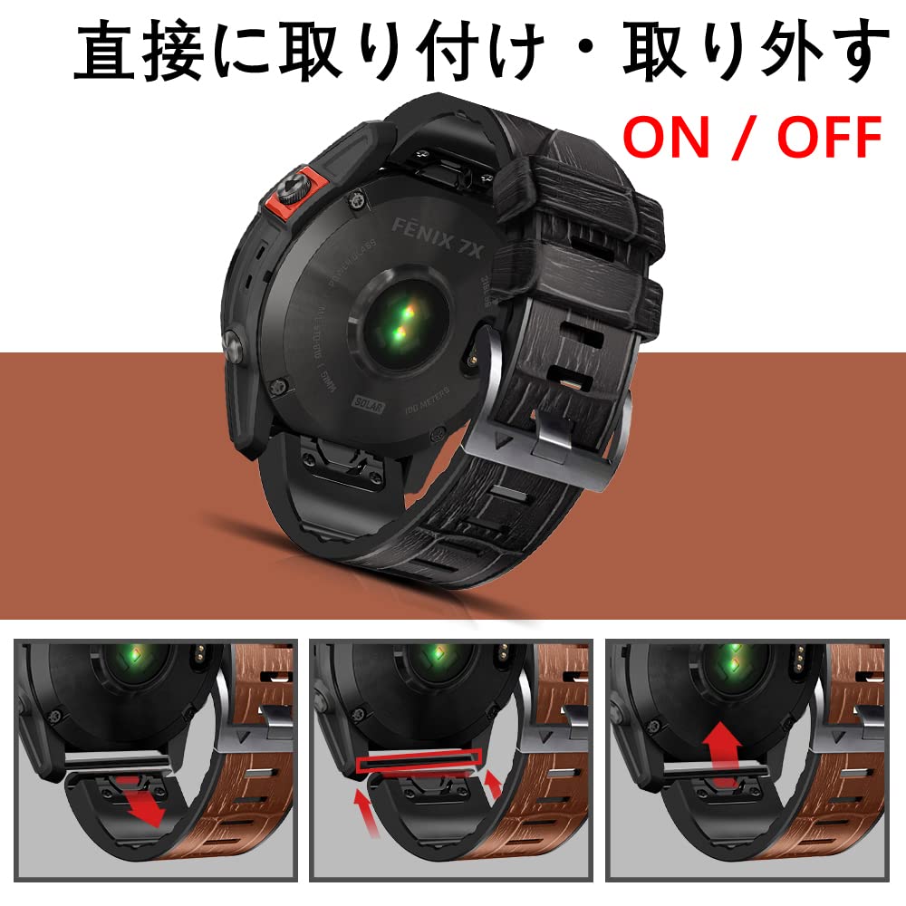 Amazon.co.jp: [HeeNia] レザーバンド QuickFit 26mm Garmin Fenix 8