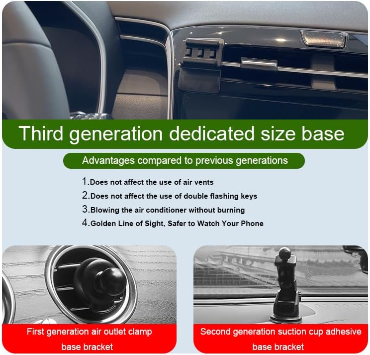 Miniatura 2 de Soporte de teléfono de coche para Hyundai Tucson 2022-2023, compatible con iPhone y todos los teléfonos inteligentes, fácil operación, bloqueo