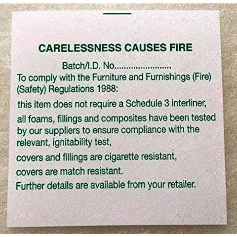 Upholstery/Furniture Sew On Fire Labels (10) Cover