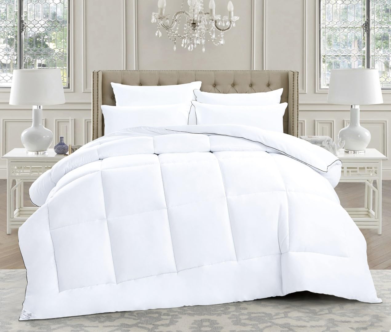 PRIME LINENS Duvets Microfiber Premium Hotel Quality Anti-Allergy Soft Cozy Quilts All Season Duvet Feels Like Down (15 Tog, Super King)