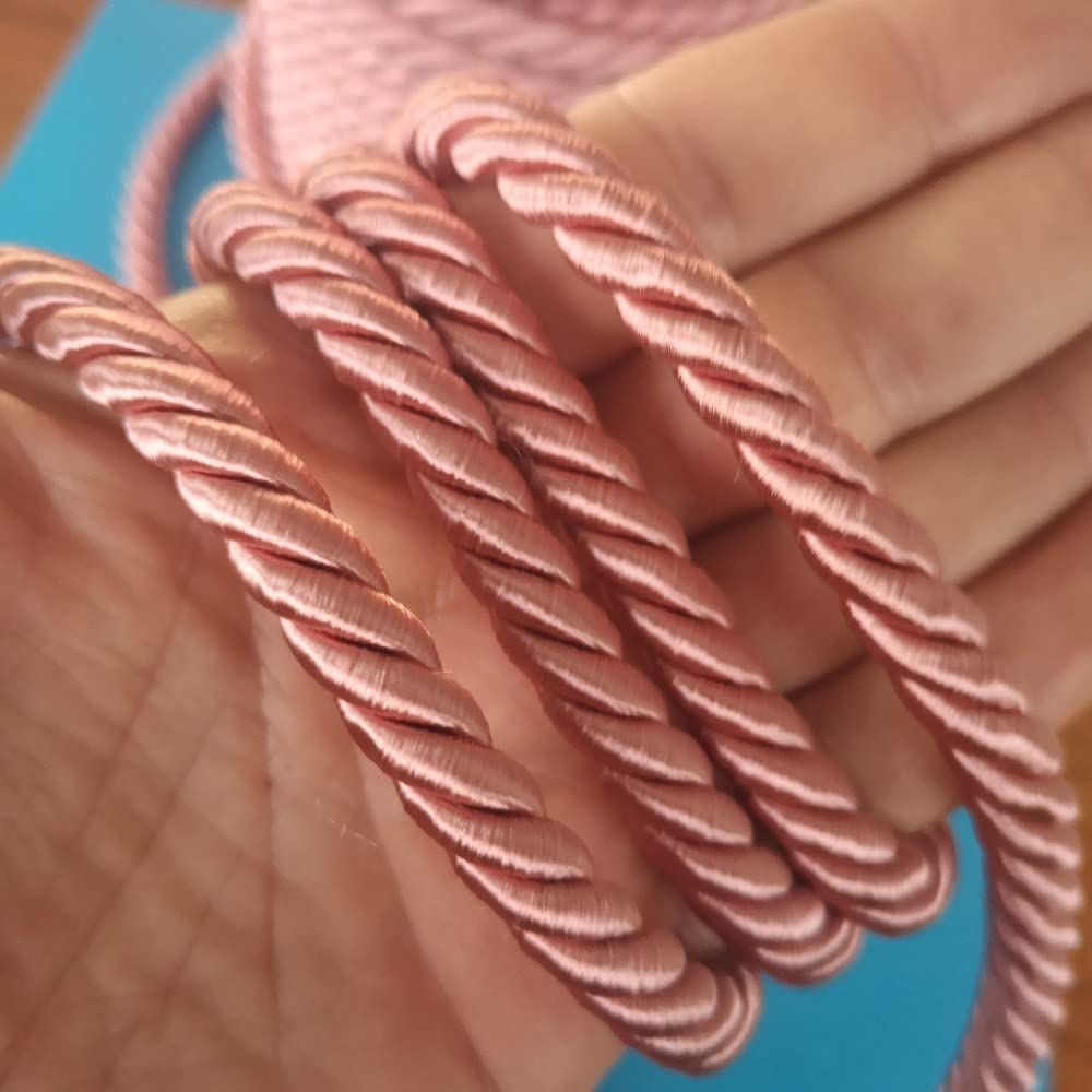 Gevlochten touw, kleur lichtblauw, diameter 8 mm, verpakking van 20 stuks, decoratieve randen voor creatief knutselen, gemaakt in Italië