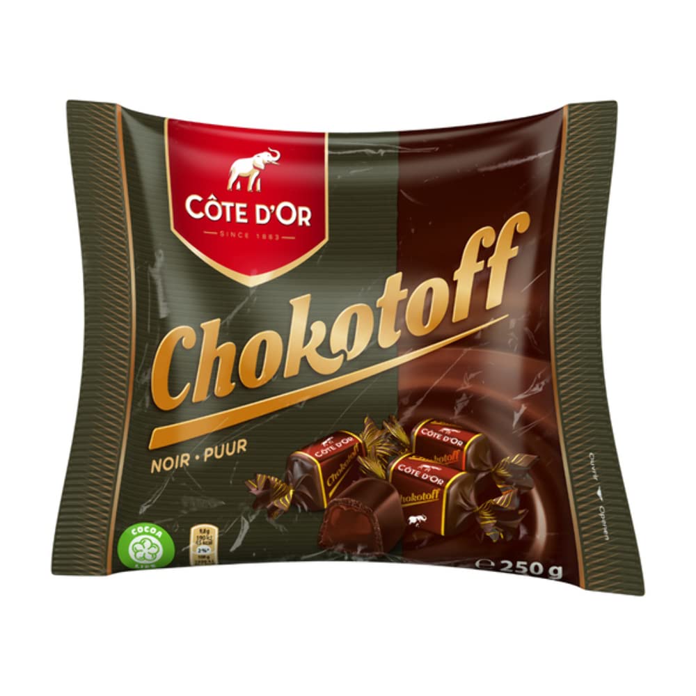 Cote D'Or Chocolate | Chokotoff Belgian Chocolate Toffees | Pack of 15 Bags of Chokotoff | Cote D'Or Praline | Belgian Praline | 132 Oz | 3750 Gr