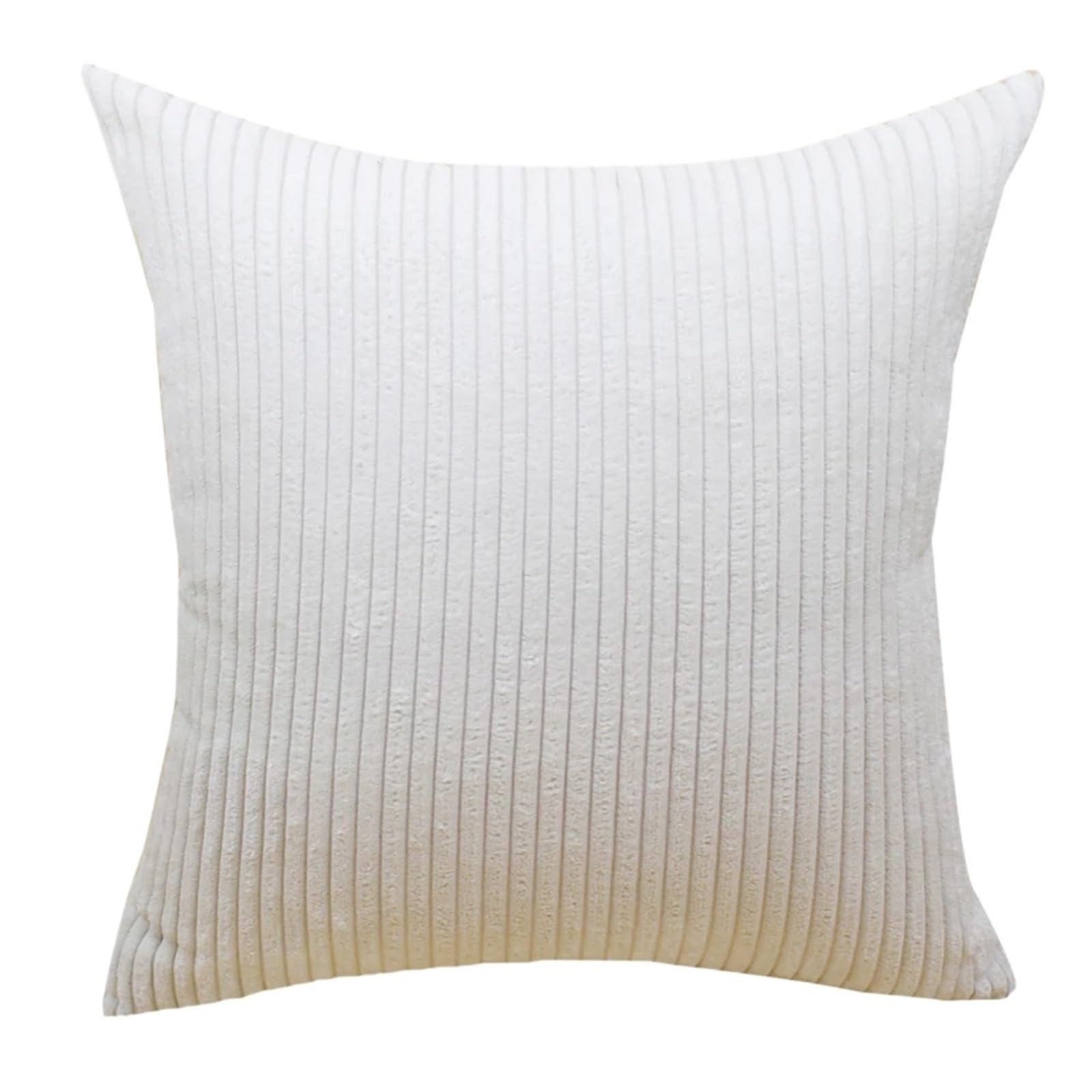 BFLCWSTD Cushion Covers Corduroy Striped Cushion Cover Suitable For Sofa Chair Car Pillow(White,50x70cm)