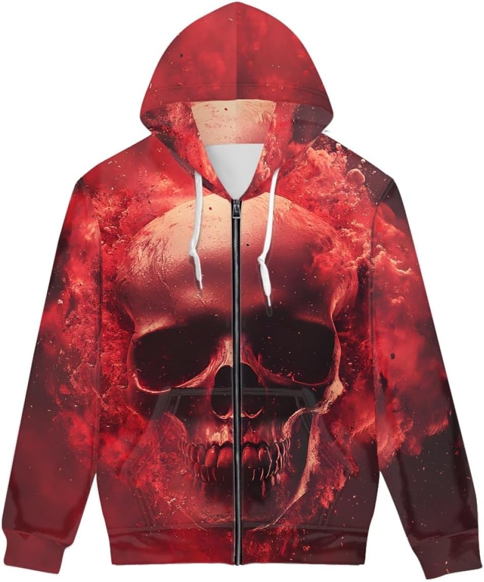 Homme Sweat à Capuche Zippé Veste Zippé Imprimer Design Casual Grand Et