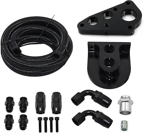 Miniatura 1 de Kit de reubicación del filtro de aceite para todos los 4.65.4 compatible con Ford Mustang GTF150