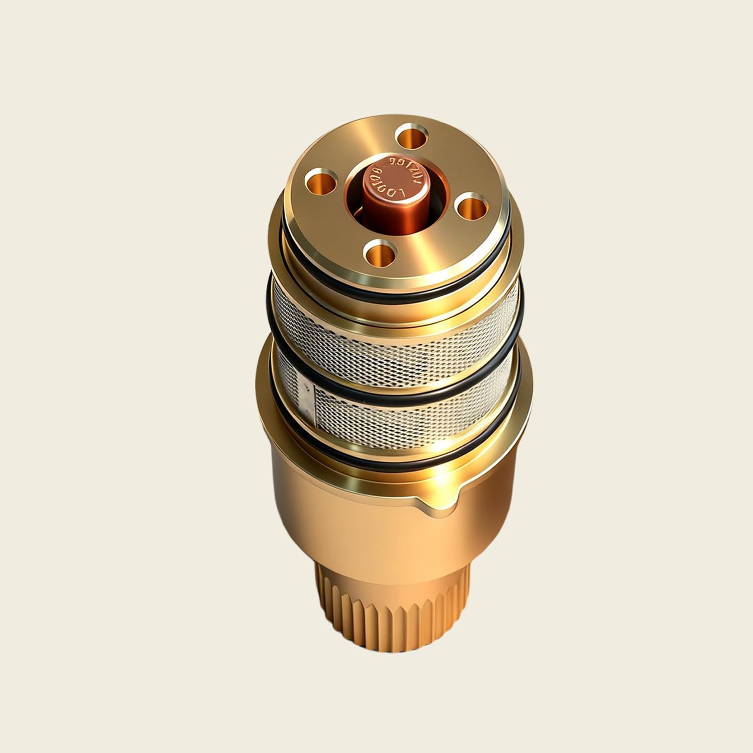 Cartouche thermostatique compacte 47439000 – Version compacte 1/2 pouce en laiton, remplace la version en plastique, compatible avec GROHE 47439000 pour les séries Grohtherm 1000/2000/3000, Cosmopolit