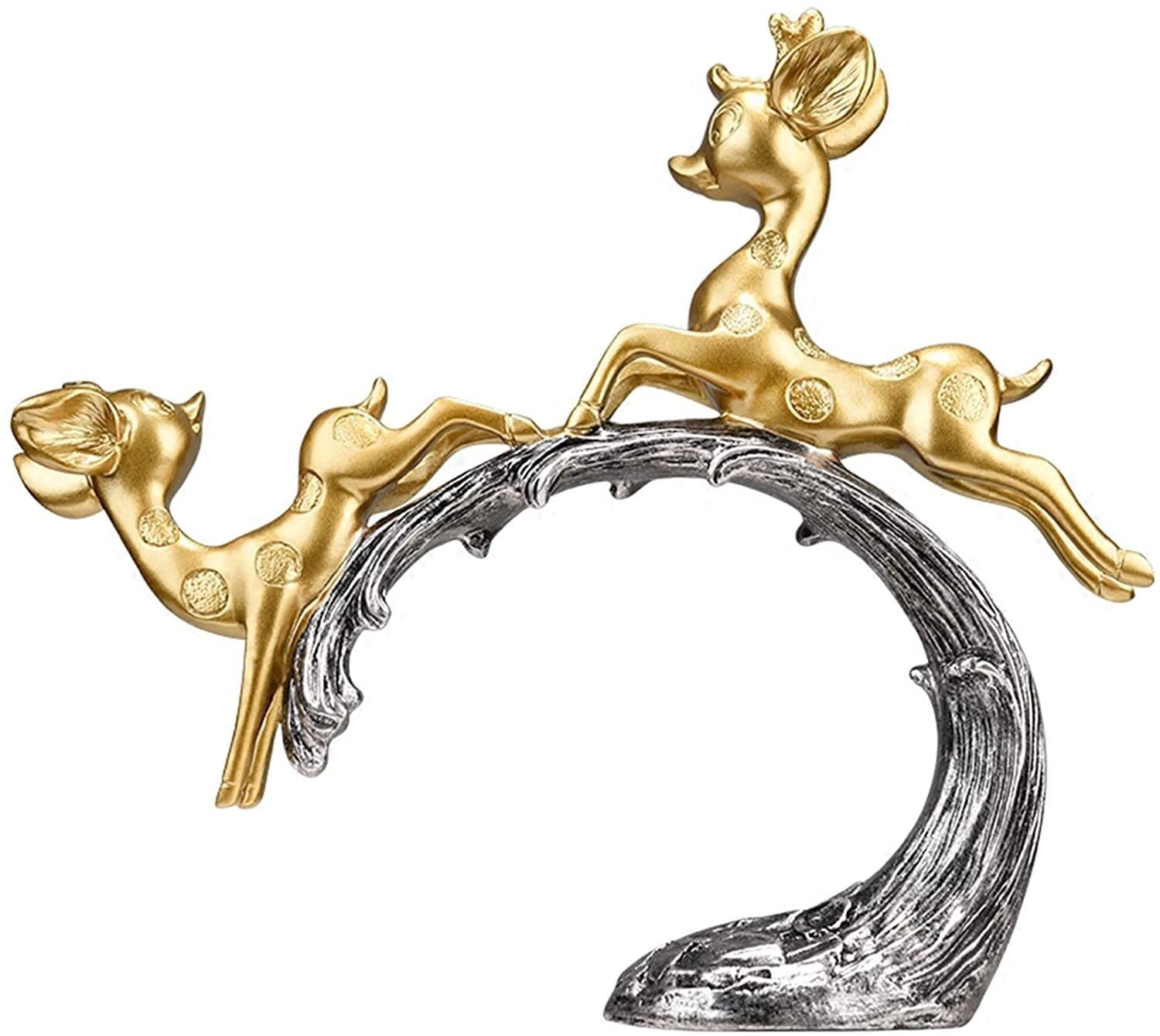 JUZZQ Figurine Statues Modern for Desk Office Home Ornaments Collection Gifts Sculpture Reindeer Ornaments for Living Room, Deer Animal Sculptures Modern Resin Deer Statue Ornaments for Home Decor