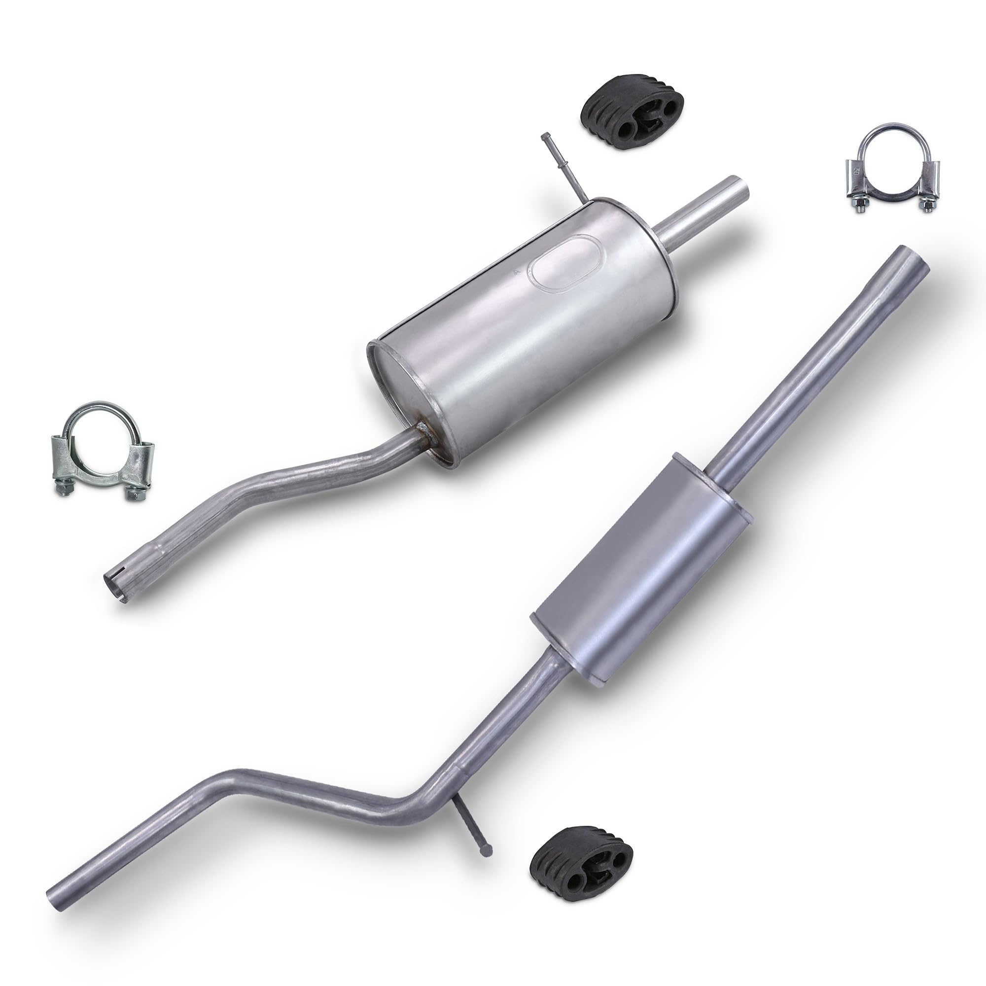Auspuff Schalldämpfer Set 1x Mittelschalldämpfer, 1x | Kompatibel mit: DACIA SANDERO