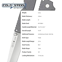 Vista 6 de Cold Steel SR1 LITE Tanto Point / 9 3/8 pulgadas en total / hoja de 4 pulgadas / 0.189 in de grosor / acero 8CR13MOV embalado, negro