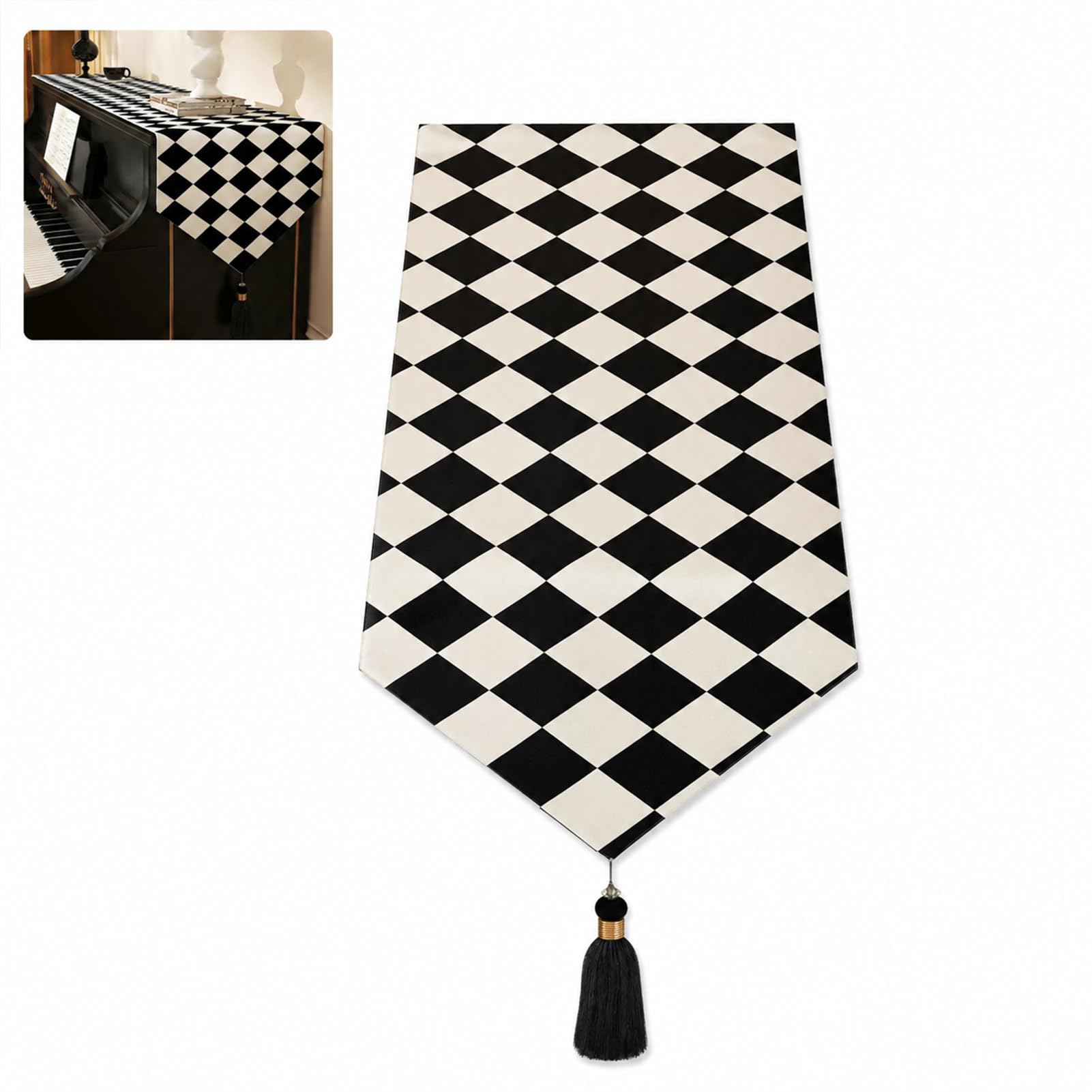 ZeptiHOM Piano Cover Luxury Runner for Upright Piano, Musical Instruments & Dresser - Waterproof Table Runner for Home Living Room TV Cabinet Dust Cover (30 * 200cm,B)