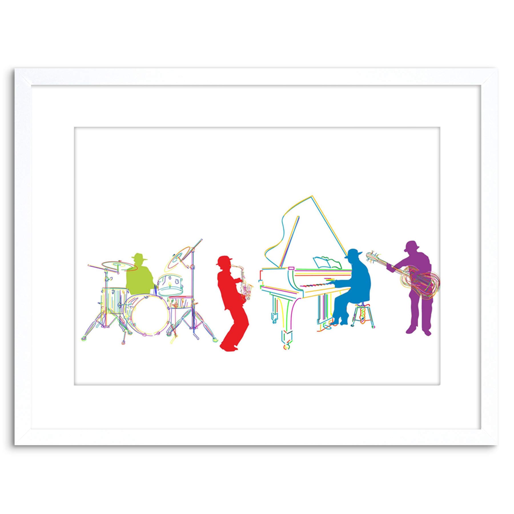 Wee Blue Coo 9x7 '' JAZZ PIANO BLUES DRUMS SAXAPHONE MUSIC HOME FRAMED ART PRINT F97X452