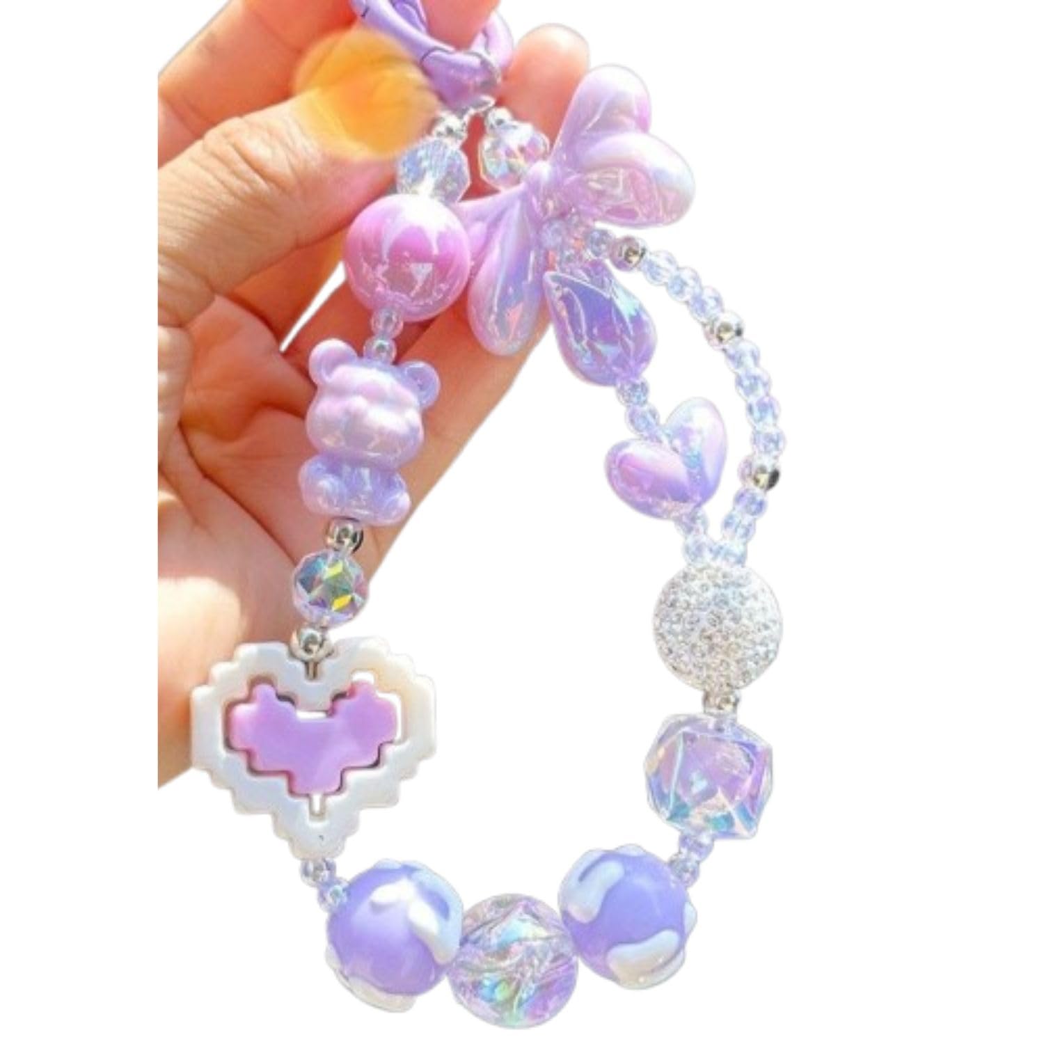 BEST HUB Phone Wrist Strap Phone Charm Chain Keychain Beaded Cellphone Lanyard with Tether Tab Hands-Free Wristlet Bracelet Wrist Grip Strap for Women-image-29